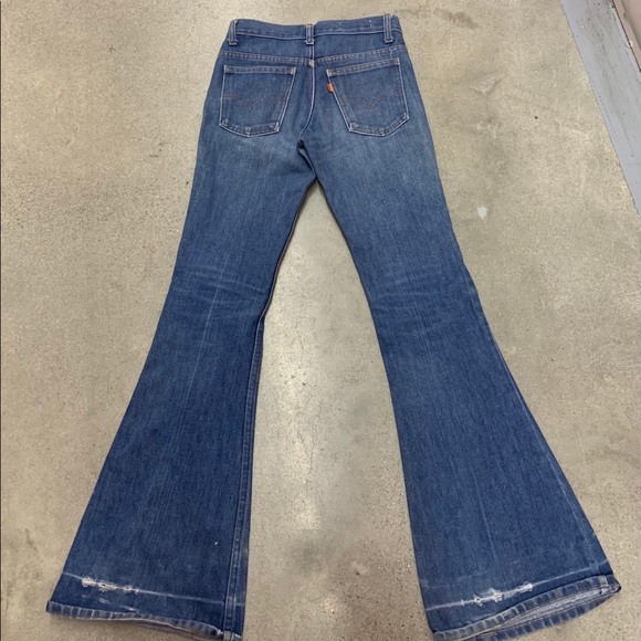 LEVIS -70s orange tab medium blue wash flare jeans - Picture 2 of 2